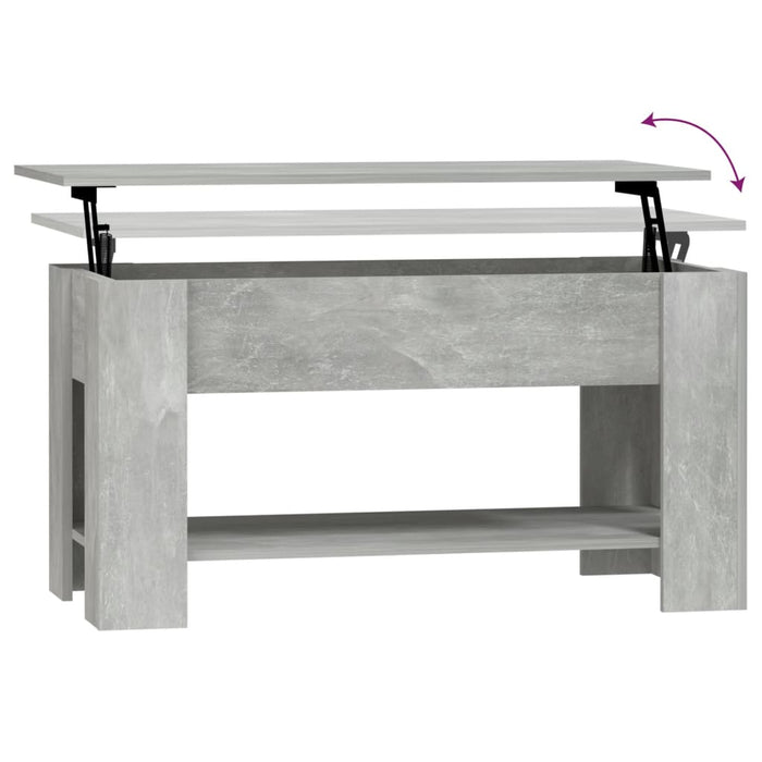 Tavolino Salotto Grigio Cemento 101x49x52 cm Legno Multistrato 809705