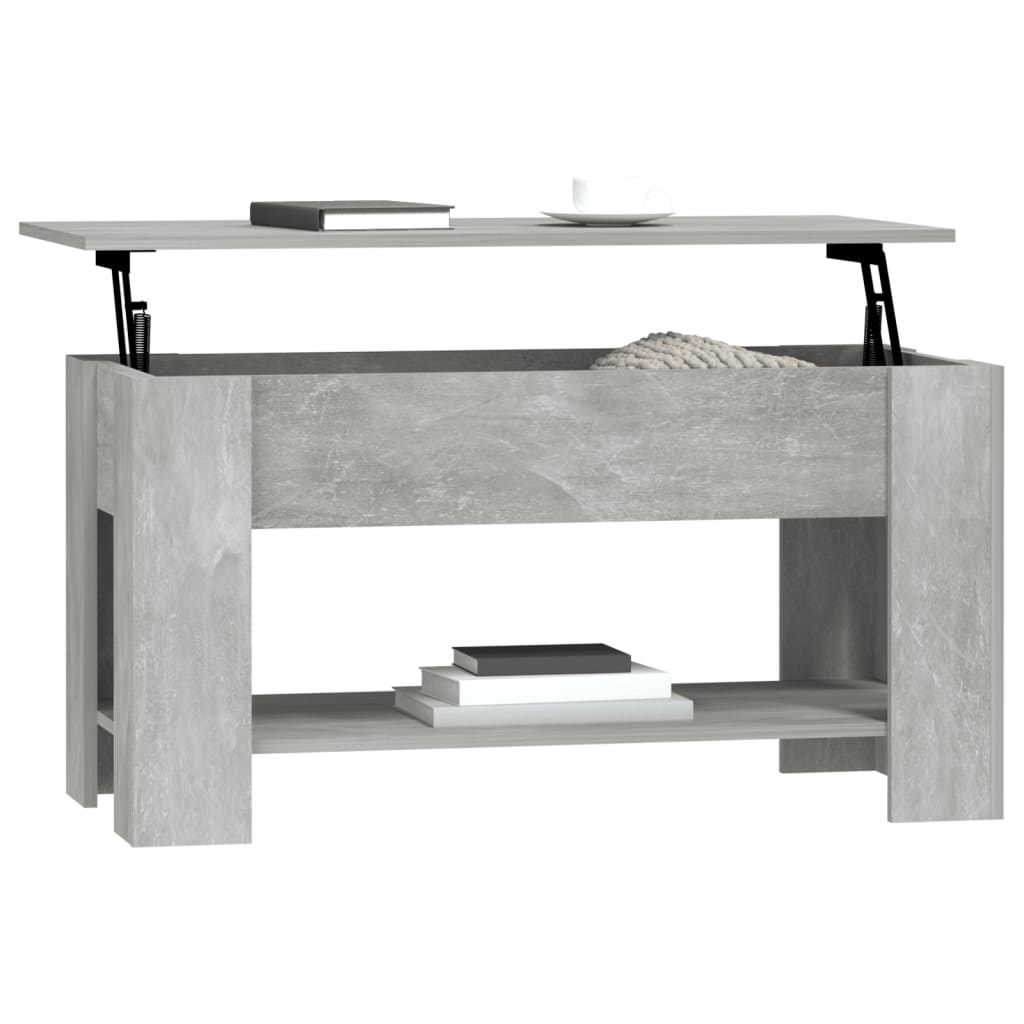 Tavolino Salotto Grigio Cemento 101x49x52 cm Legno Multistrato 809705