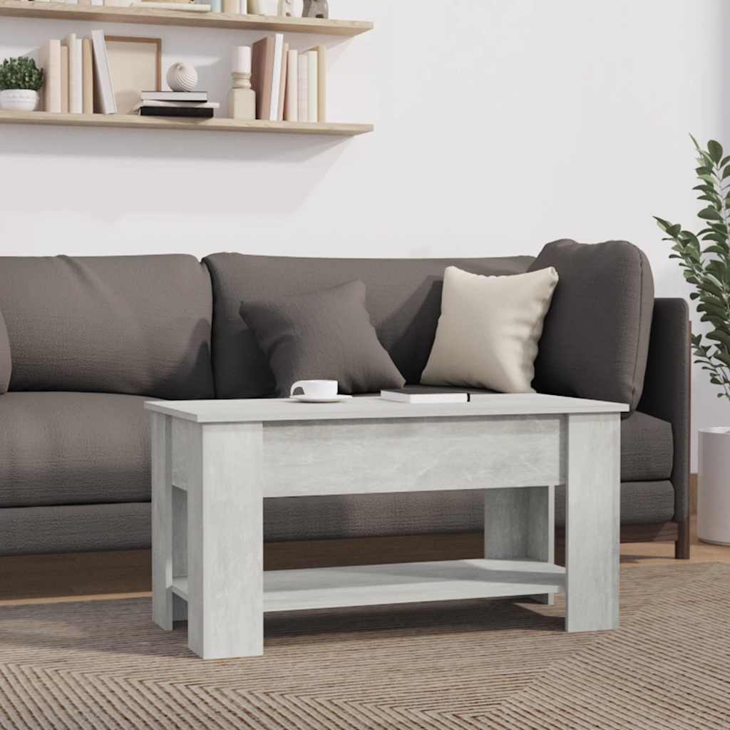 Tavolino Salotto Grigio Cemento 101x49x52 cm Legno Multistrato 809705