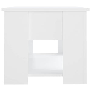 Tavolino da Salotto Bianco 79x49x41 cm in Legno Multistrato