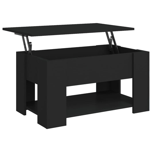 Tavolino da Salotto Nero 79x49x41 cm in Legno Multistrato 809711