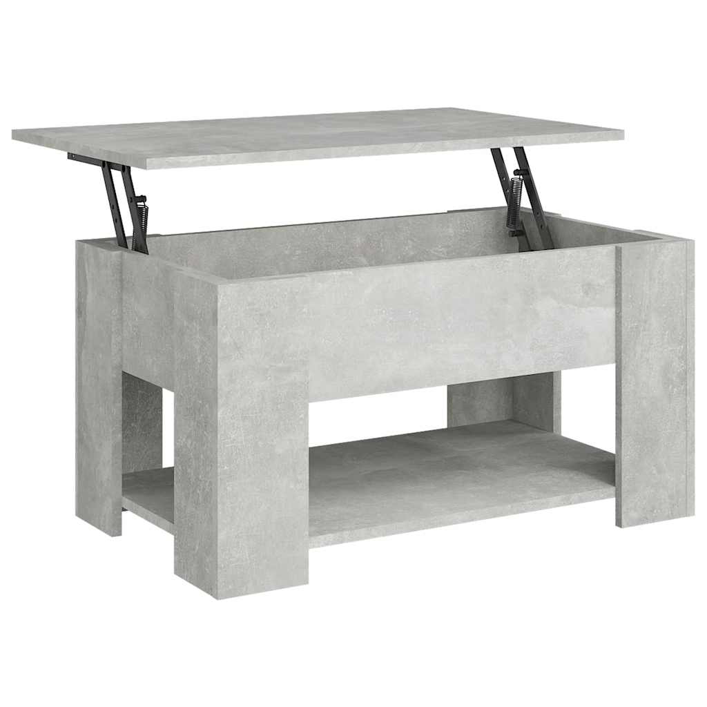Tavolino da Salotto-Tavolino da soggiorno-Tavolo Grigio Cemento 79x49x41cm Legno Multistrato