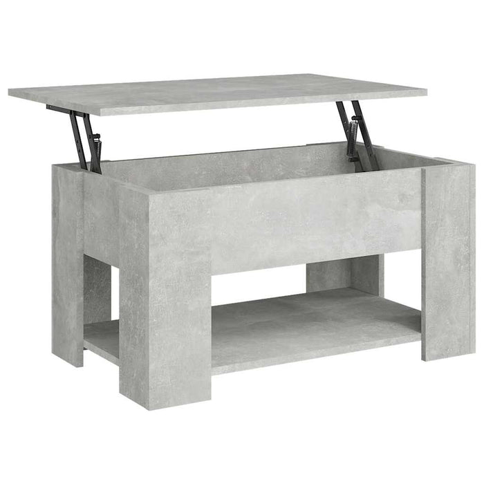 Tavolino da Salotto-Tavolino da soggiorno-Tavolo Grigio Cemento 79x49x41cm Legno Multistrato