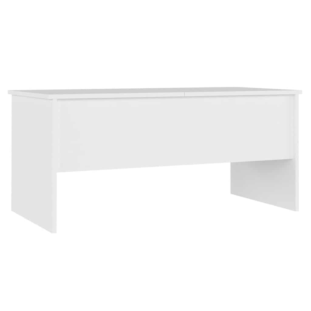 Tavolino da Salotto Bianco 102x50,5x46,5cm in Legno Multistrato 809719