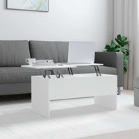 Tavolino da Salotto Bianco 102x50,5x46,5cm in Legno Multistrato cod mxl 15491
