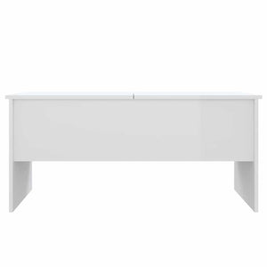 Tavolino Bianco Lucido 102x50,5x46,5 cm in Legno Multistrato
