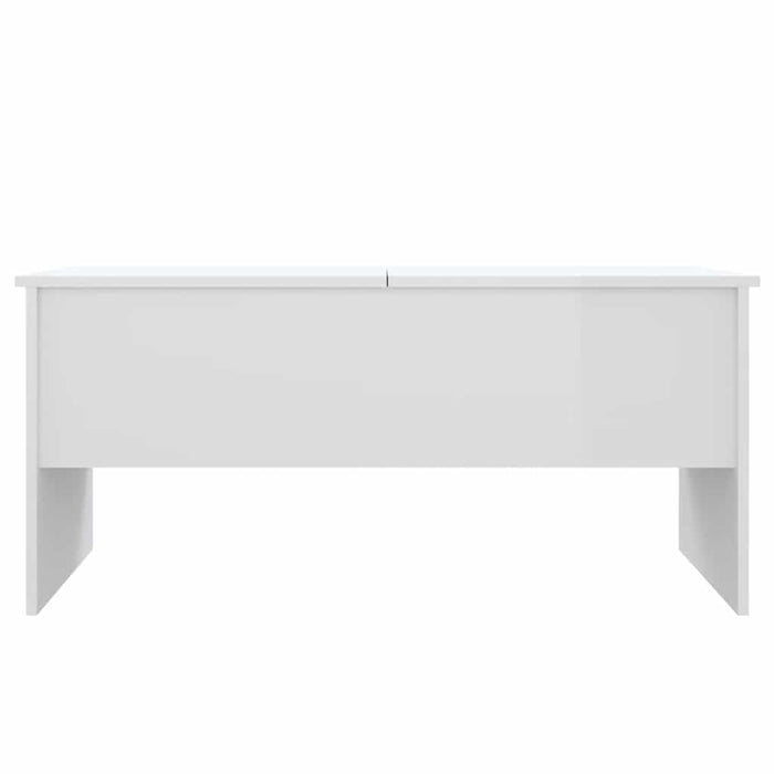 Tavolino Bianco Lucido 102x50,5x46,5 cm in Legno Multistrato