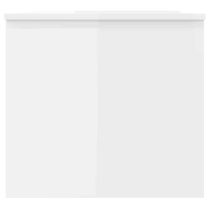 Tavolino Bianco Lucido 102x50,5x46,5 cm in Legno Multistrato