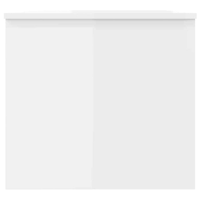 Tavolino Bianco Lucido 102x50,5x46,5 cm in Legno Multistrato