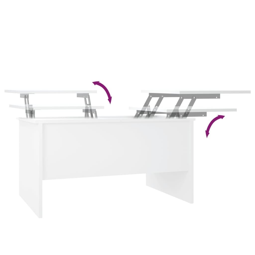 Tavolino da Salotto Bianco 80x50x42,5 cm in Legno Multistrato cod mxl 23446