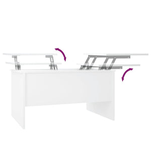 Tavolino da Salotto Bianco 80x50x42,5 cm in Legno Multistrato cod mxl 23446