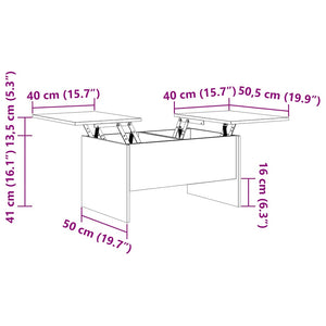 Tavolino Salotto Rovere Sonoma 80x50x42,5 cm Legno Multistrato cod mxl 8849
