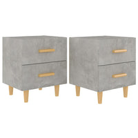 Comodini 2 pz-Set di 2 Tavolino da notte Grigio Cemento 40x35x47,5 cm