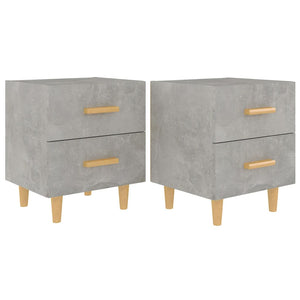 Comodini 2 pz-Set di 2 Tavolino da notte Grigio Cemento 40x35x47,5 cm
