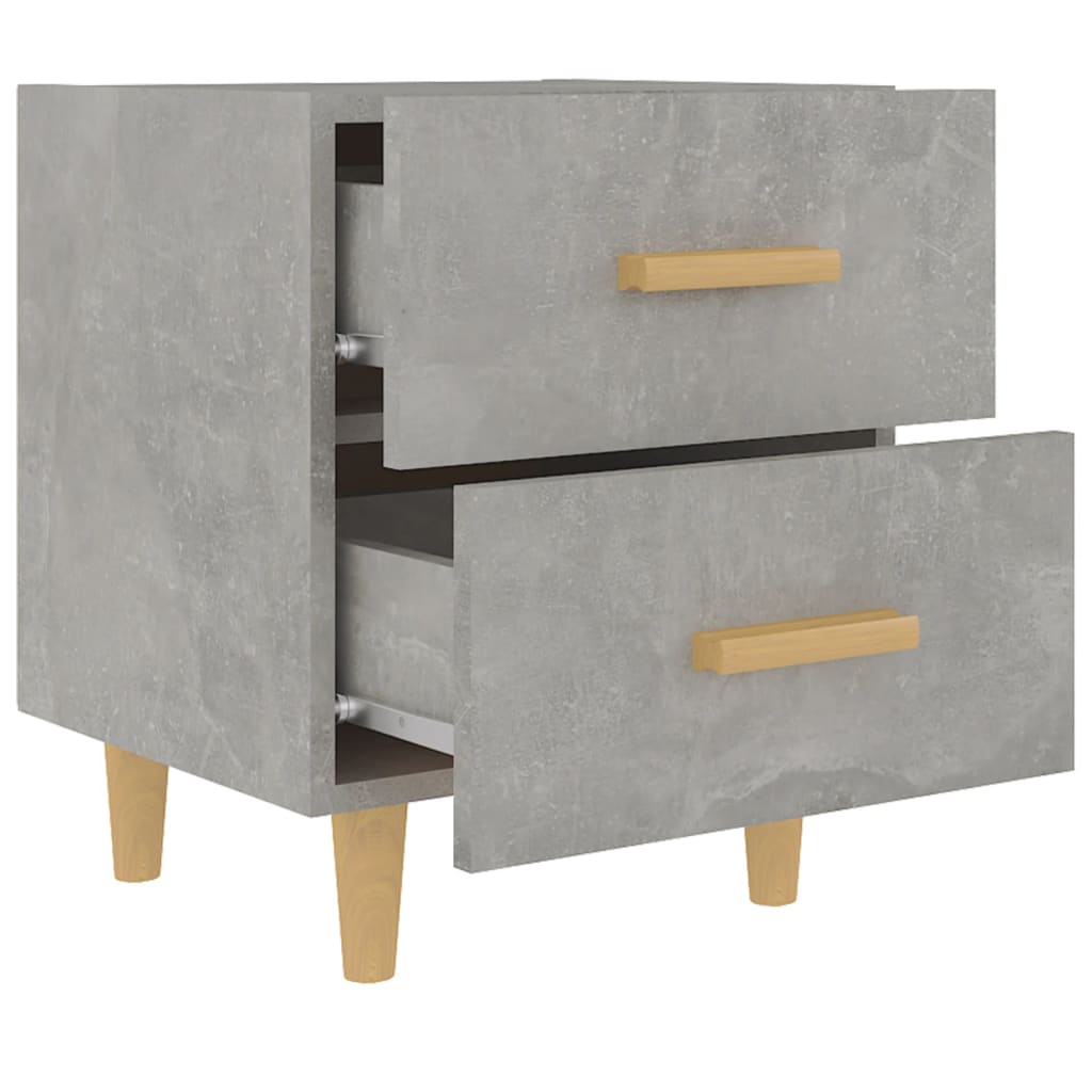 Comodini 2 pz-Set di 2 Tavolino da notte Grigio Cemento 40x35x47,5 cm