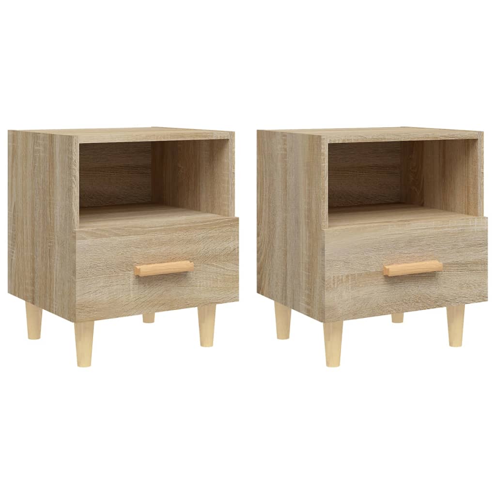 Comodini 2 pz-Set di 2 Tavolino da notte Rovere Sonoma 40x35x47 cm