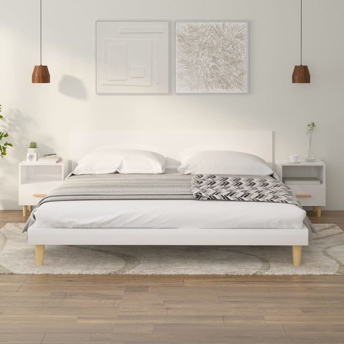 Comodini 2 pz in Bianco Lucido 40x35x47 cm 812019