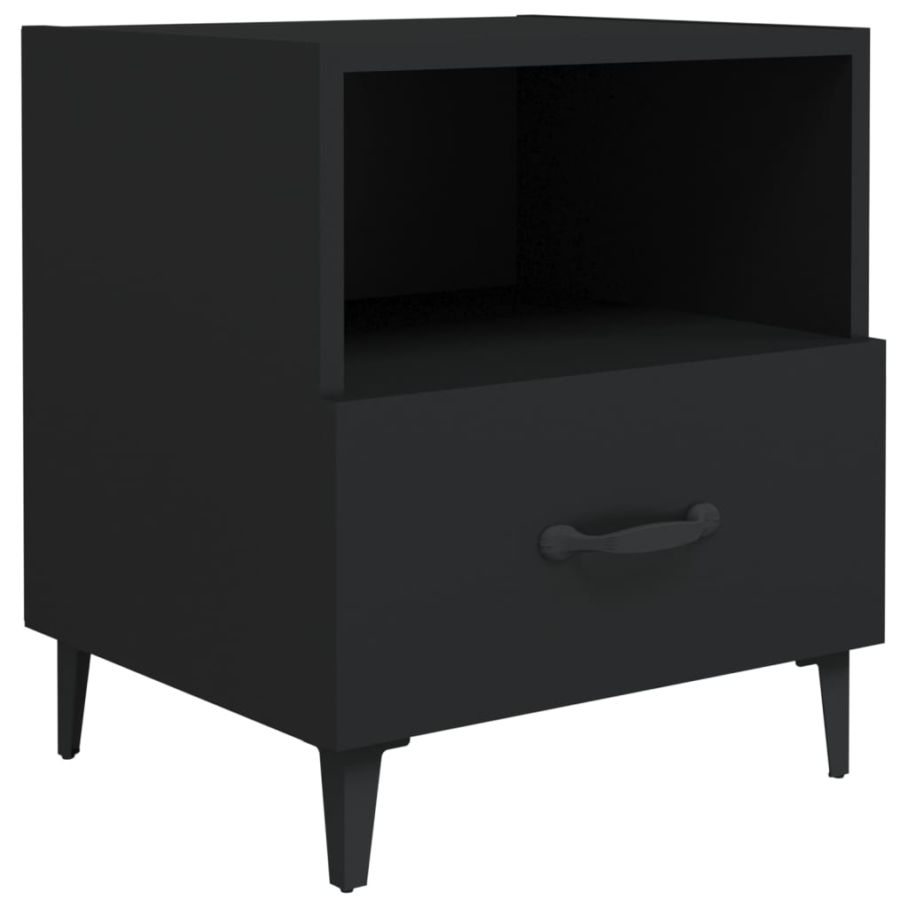 Comodino Nero in Legno Multistrato 812026