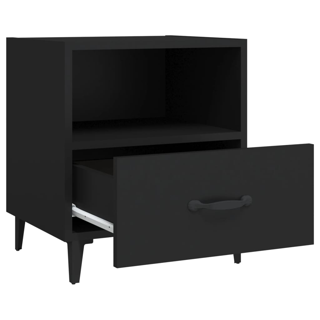 Comodino Nero in Legno Multistrato cod mxl 30365