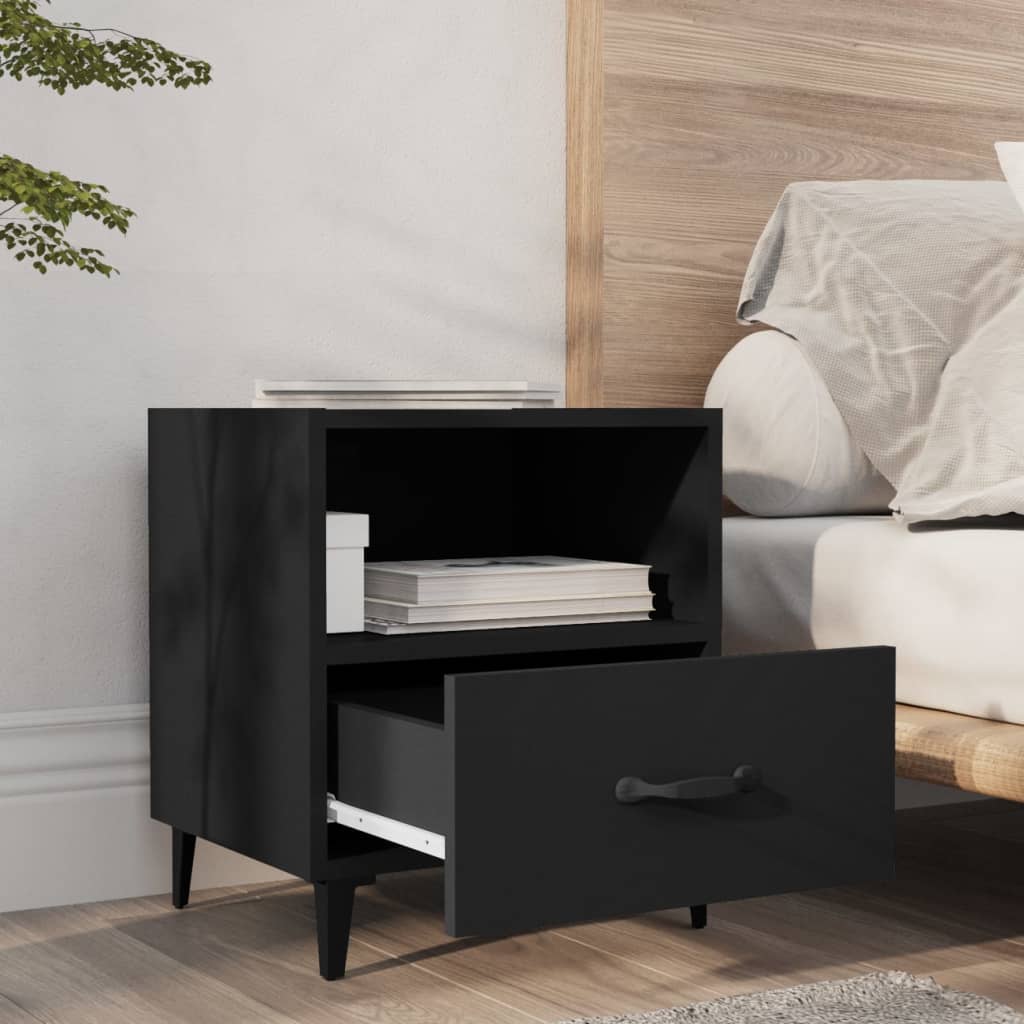 Comodino Nero in Legno Multistrato cod mxl 30365
