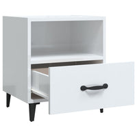 Comodini 2 pz Bianco Lucido in Legno Multistrato 812037