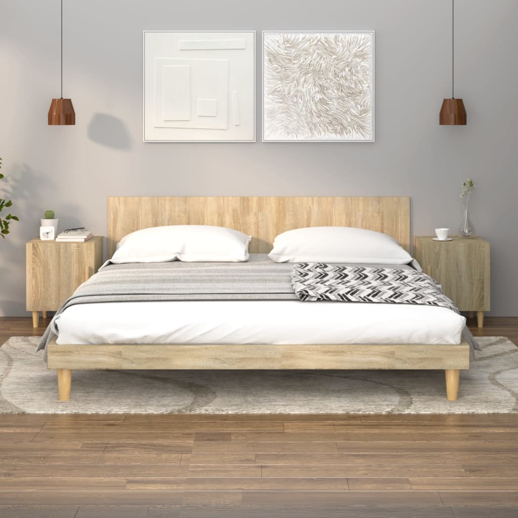 Comodino-Tavolino da notte Rovere Sonoma in Legno Multistrato 789979