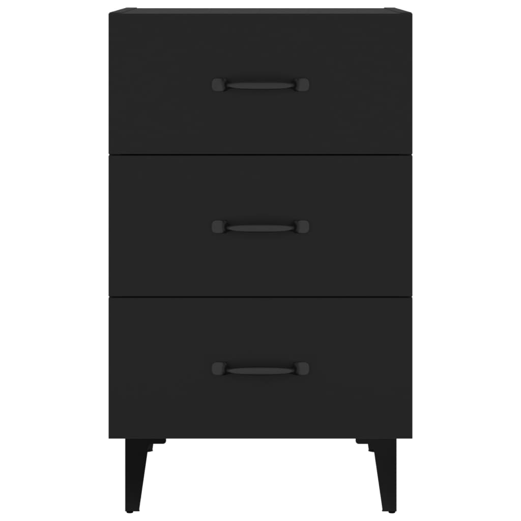 Comodino Nero 40x40x66 cm in Legno Multistrato cod mxl 31288