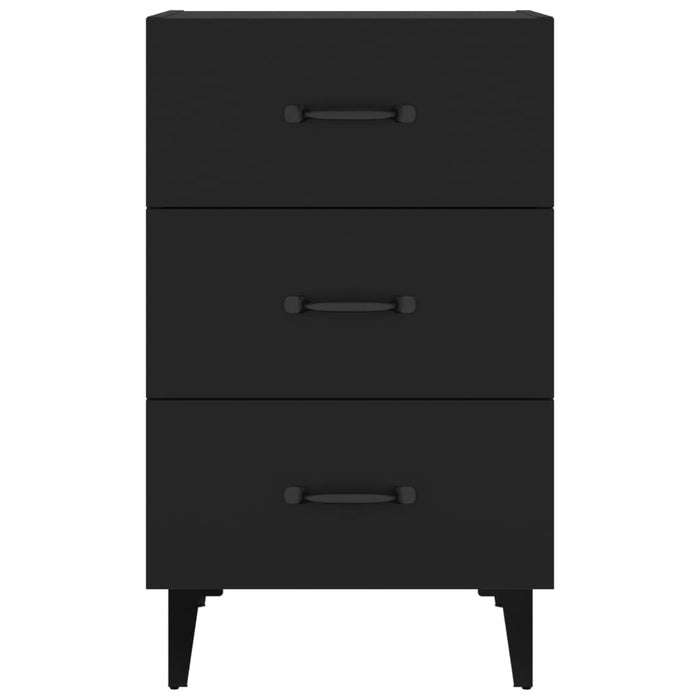 Comodino Nero 40x40x66 cm in Legno Multistrato cod mxl 31288