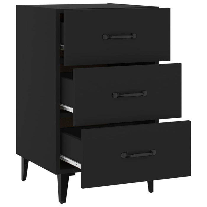 Comodino Nero 40x40x66 cm in Legno Multistrato cod mxl 31288