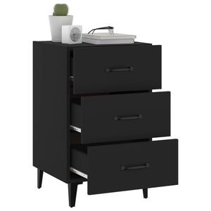 Comodino Nero 40x40x66 cm in Legno Multistrato cod mxl 31288