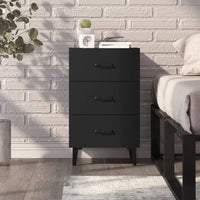 Comodino Nero 40x40x66 cm in Legno Multistrato cod mxl 31288