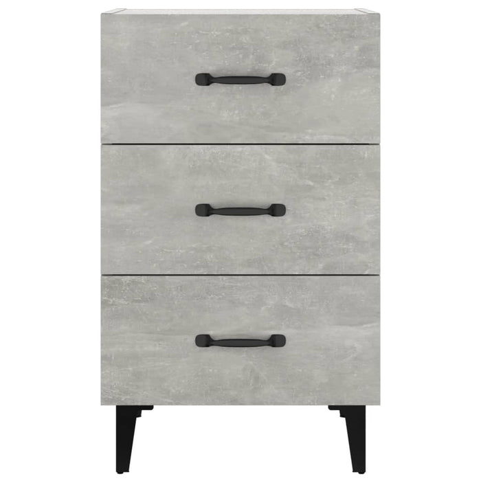 Comodino Grigio Cemento 40x40x66 cm in Legno Multistrato 812091