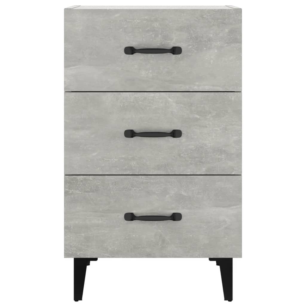 Comodino Grigio Cemento 40x40x66 cm in Legno Multistrato 812091