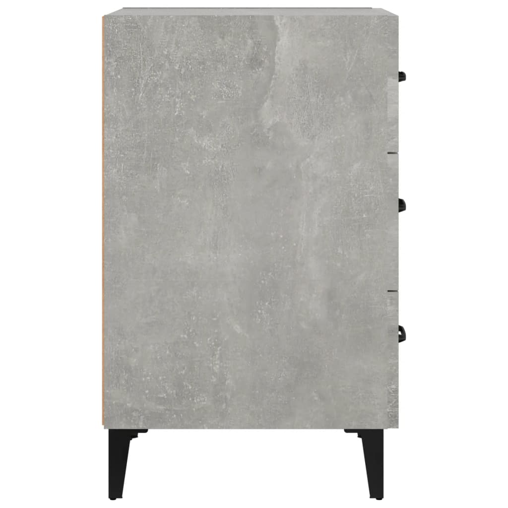 Comodino Grigio Cemento 40x40x66 cm in Legno Multistrato 812091