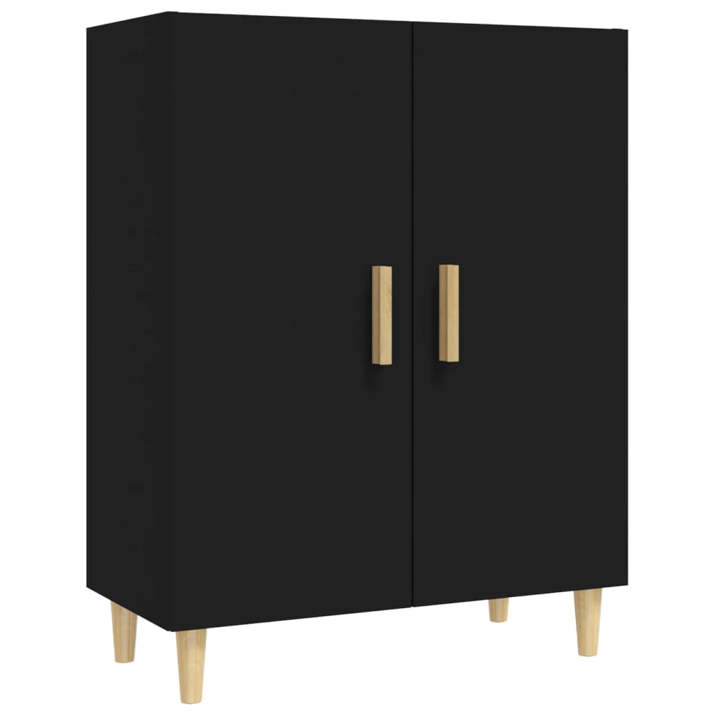 Credenza Nera 70x34x90 cm in Legno Multistrato 812097