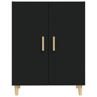 Credenza Nera 70x34x90 cm in Legno Multistrato 812097