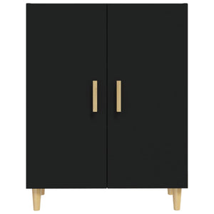 Credenza Nera 70x34x90 cm in Legno Multistrato 812097