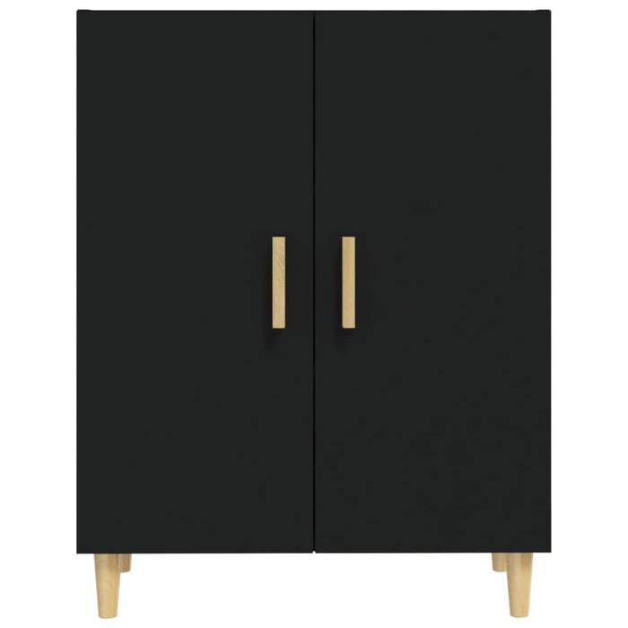 Credenza Nera 70x34x90 cm in Legno Multistrato 812097