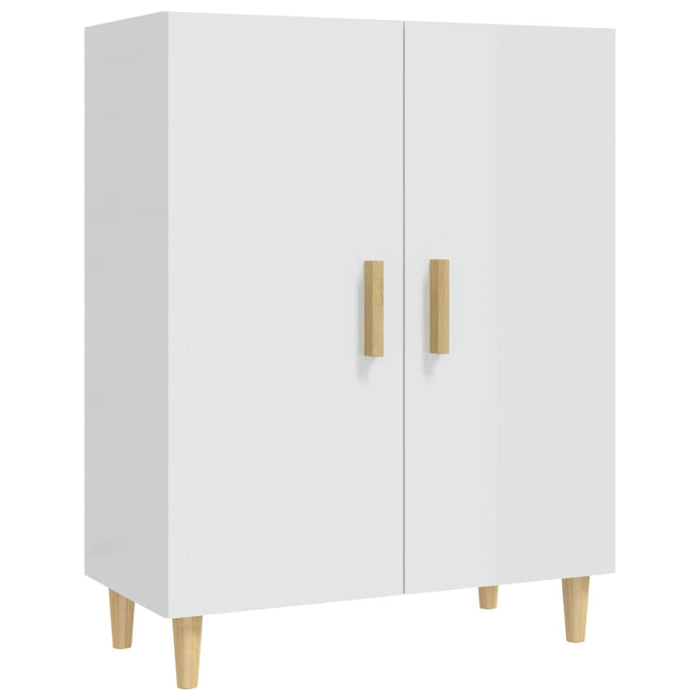 Credenza Bianco Lucido 70x34x90 cm in Legno Multistrato 812102