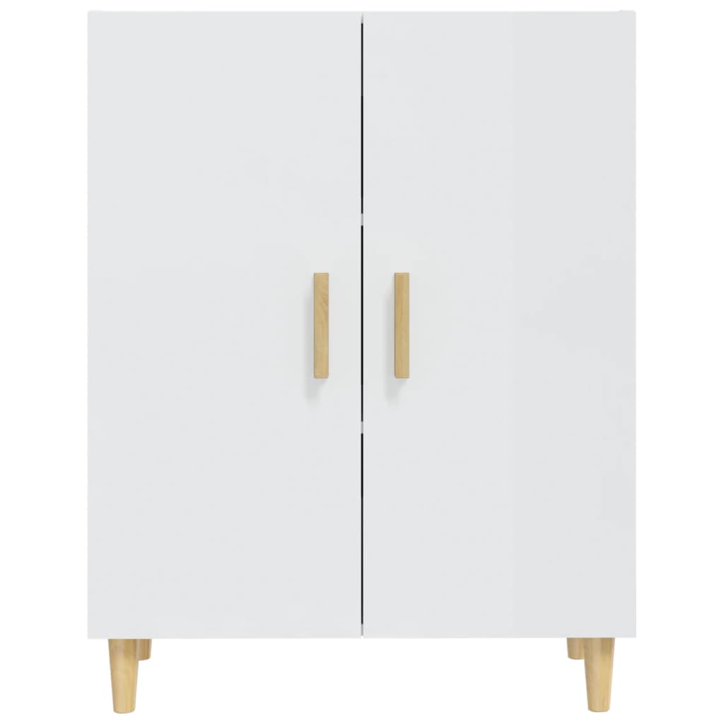 Credenza Bianco Lucido 70x34x90 cm in Legno Multistrato 812102