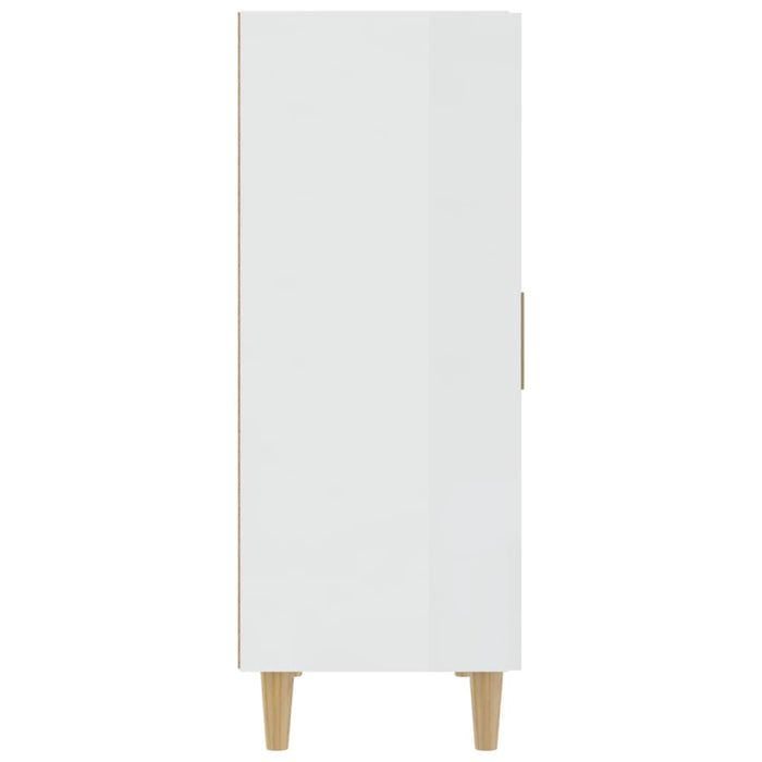 Credenza Bianco Lucido 70x34x90 cm in Legno Multistrato 812102