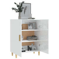 Credenza Bianco Lucido 70x34x90 cm in Legno Multistrato 812102