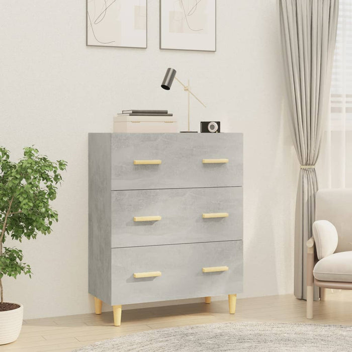 Credenza Grigio Cemento 70x34x90 cm in Legno Multistrato 812154