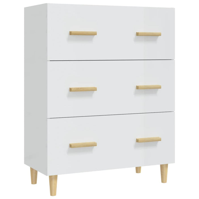 Credenza Bianco Lucido 70x34x90 cm in Legno Multistrato cod mxl 24337