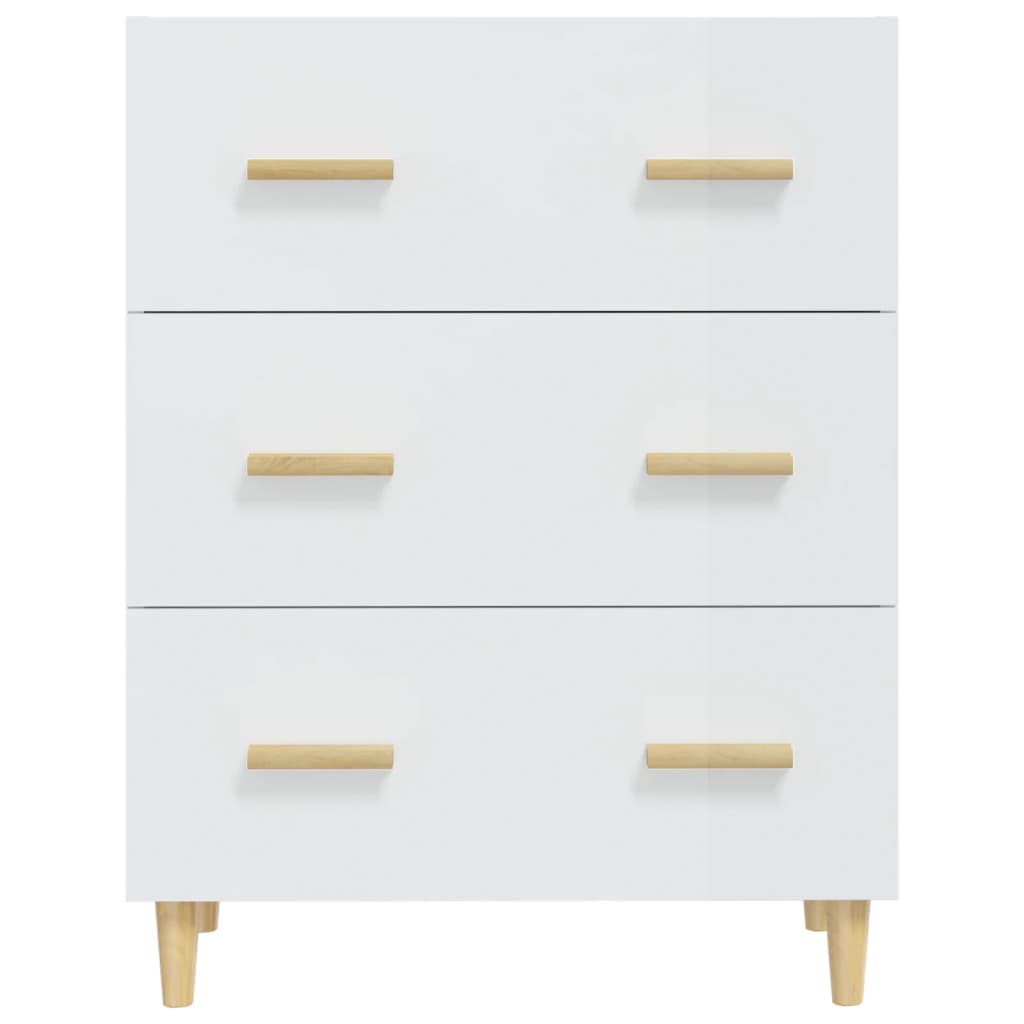 Credenza Bianco Lucido 70x34x90 cm in Legno Multistrato cod mxl 24337