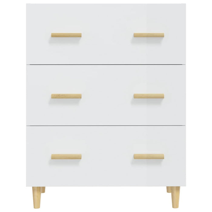 Credenza Bianco Lucido 70x34x90 cm in Legno Multistrato cod mxl 24337