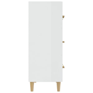 Credenza Bianco Lucido 70x34x90 cm in Legno Multistrato cod mxl 24337