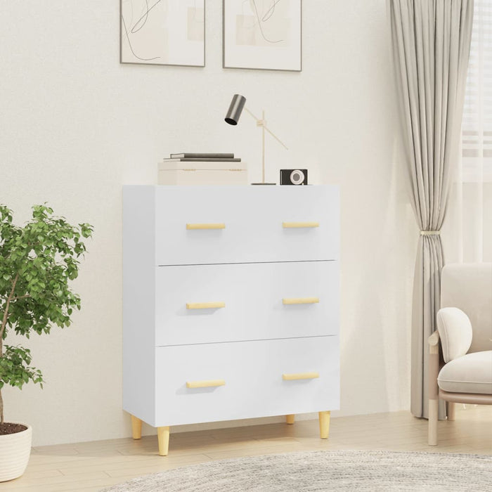 Credenza Bianco Lucido 70x34x90 cm in Legno Multistrato cod mxl 24337