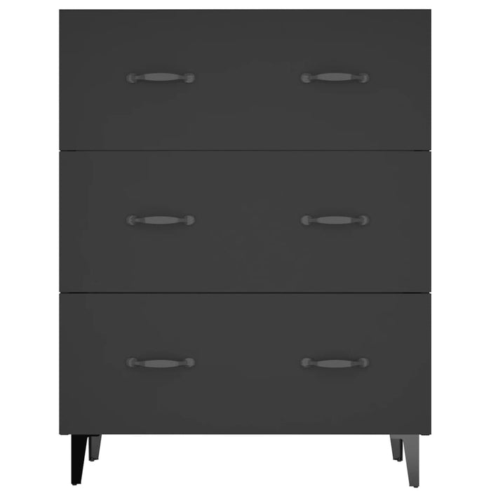 Credenza-Buffet-Armadio da cucina Nera 69,5x34x90 cm in Legno Multistrato 228189