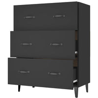 Credenza-Buffet-Armadio da cucina Nera 69,5x34x90 cm in Legno Multistrato 228189